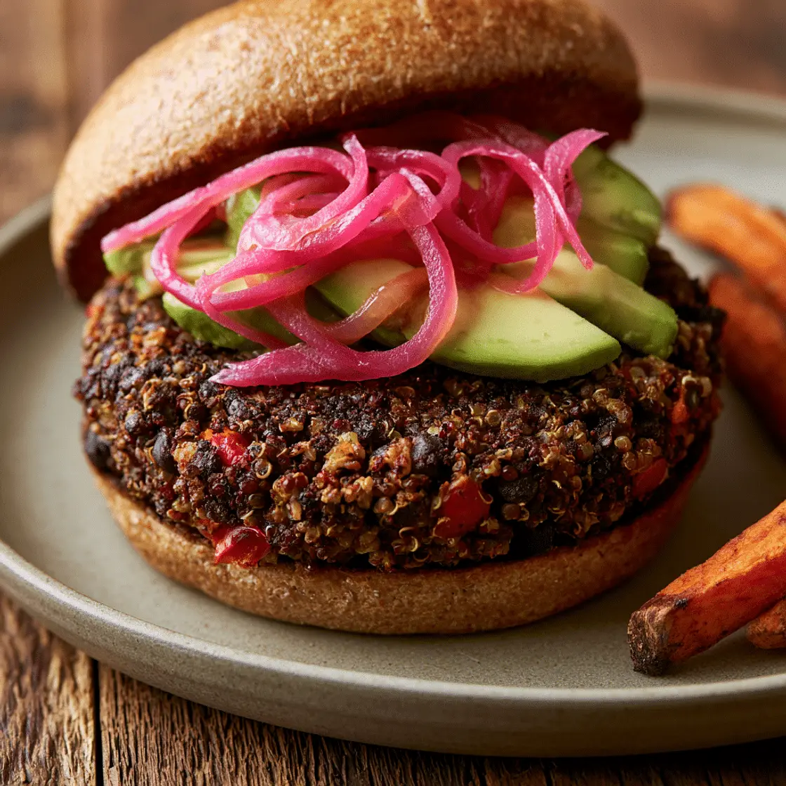 Quinoa Black Bean Burger (Baked, 301 Cal)