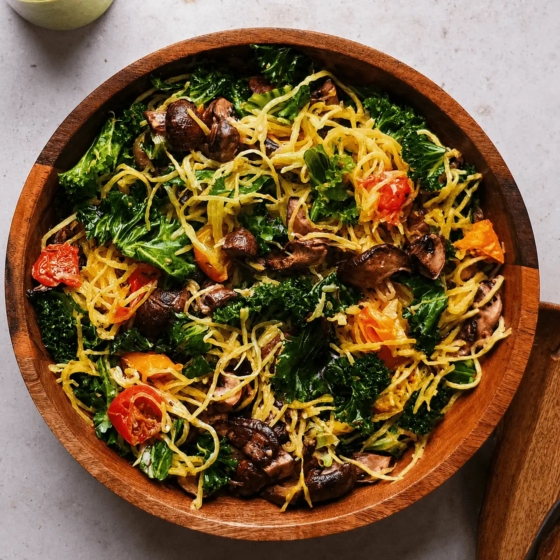 Spaghetti Squash with Roasted Veggies Salad