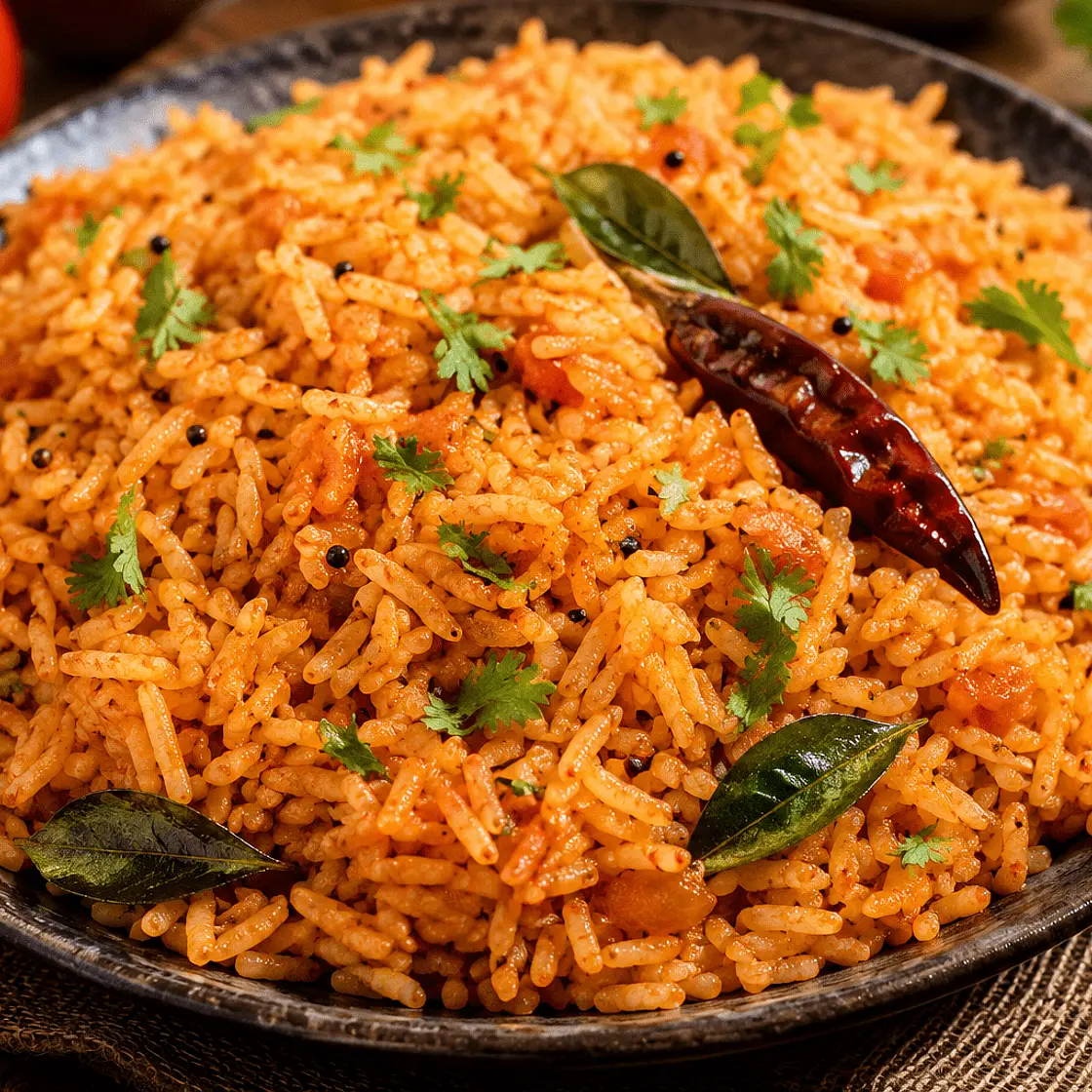 Quick tomato rice /Tomato bath