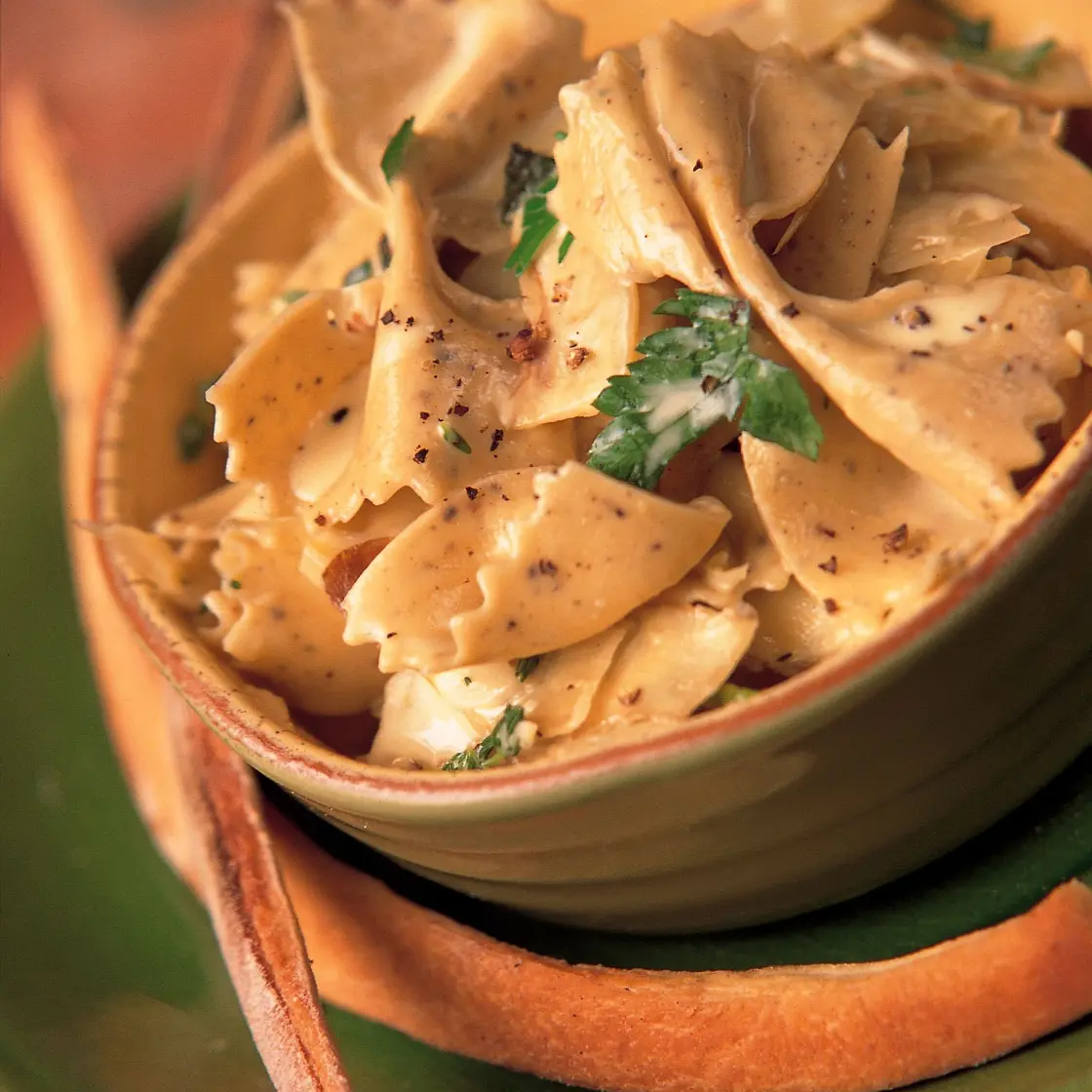 Farfalle with artichokes, Parmesan, garlic & cream
