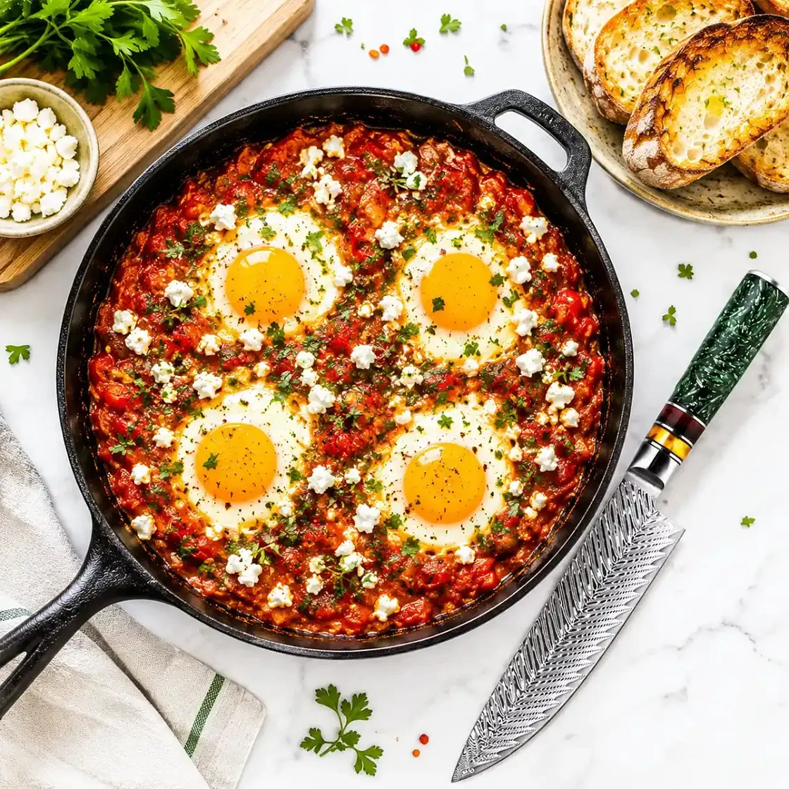 Easy Mediterranean Baked Eggs Recipe | Sharp Blades
