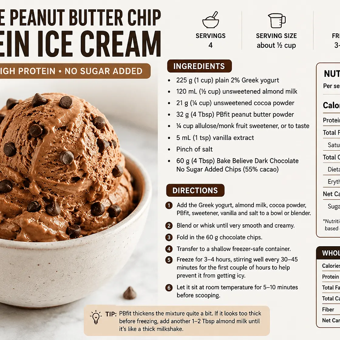 Chocolate Peanut Butter Chip Protein Ice Cream