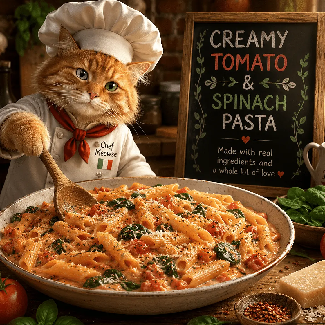 Creamy Tomato and Spinach Pasta