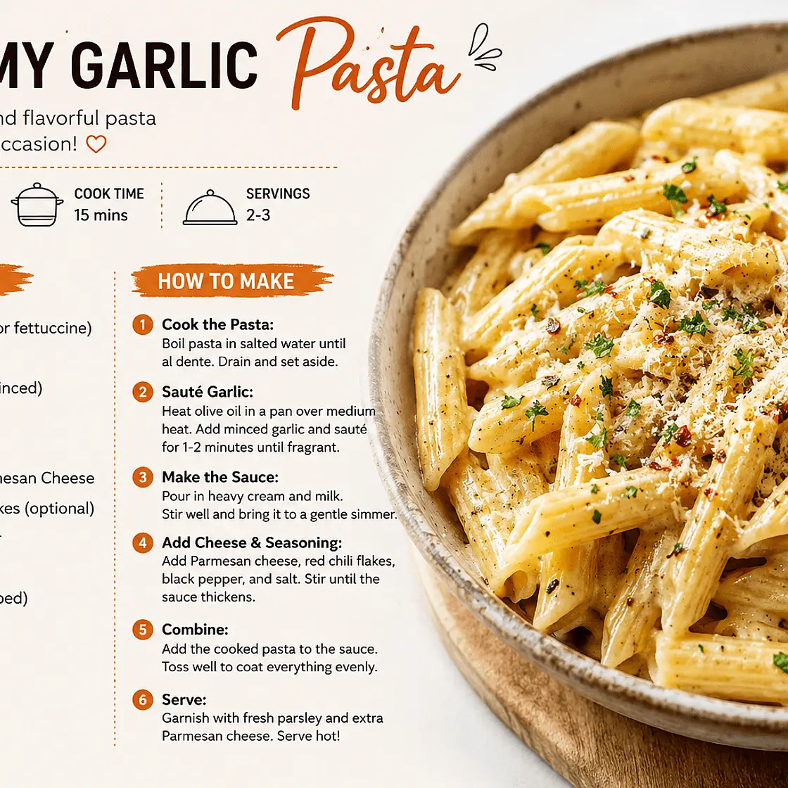 Creamy Garlic Pasta Recipe