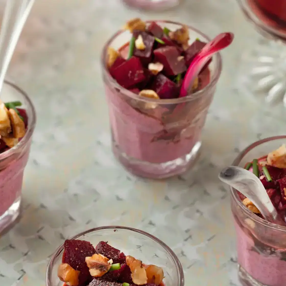 Verrines de betterave et fromage frais