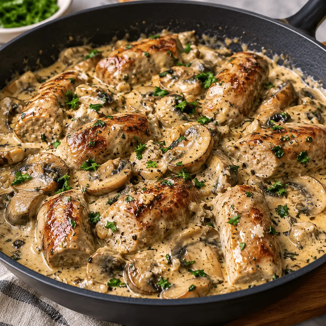 Creamy Sausage, Mushroom & Garlic