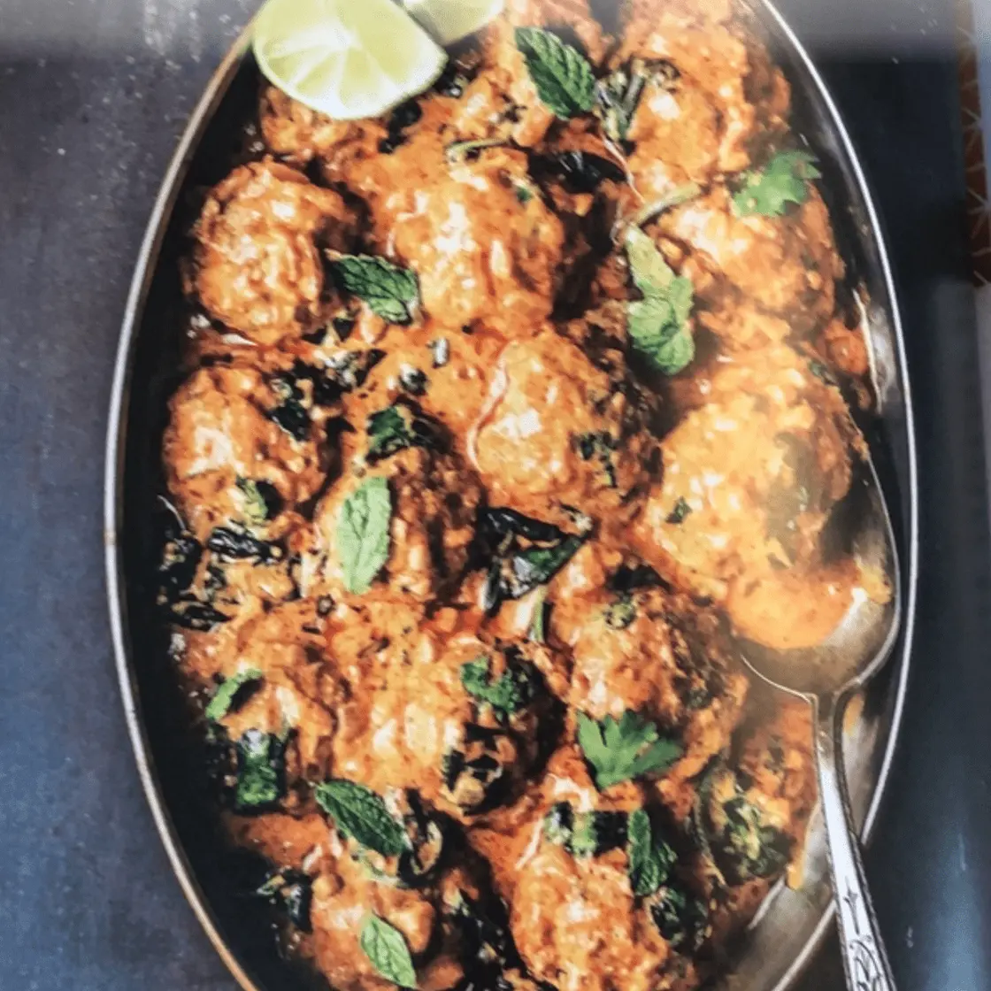 Turkey meatballs in coconut red curry
