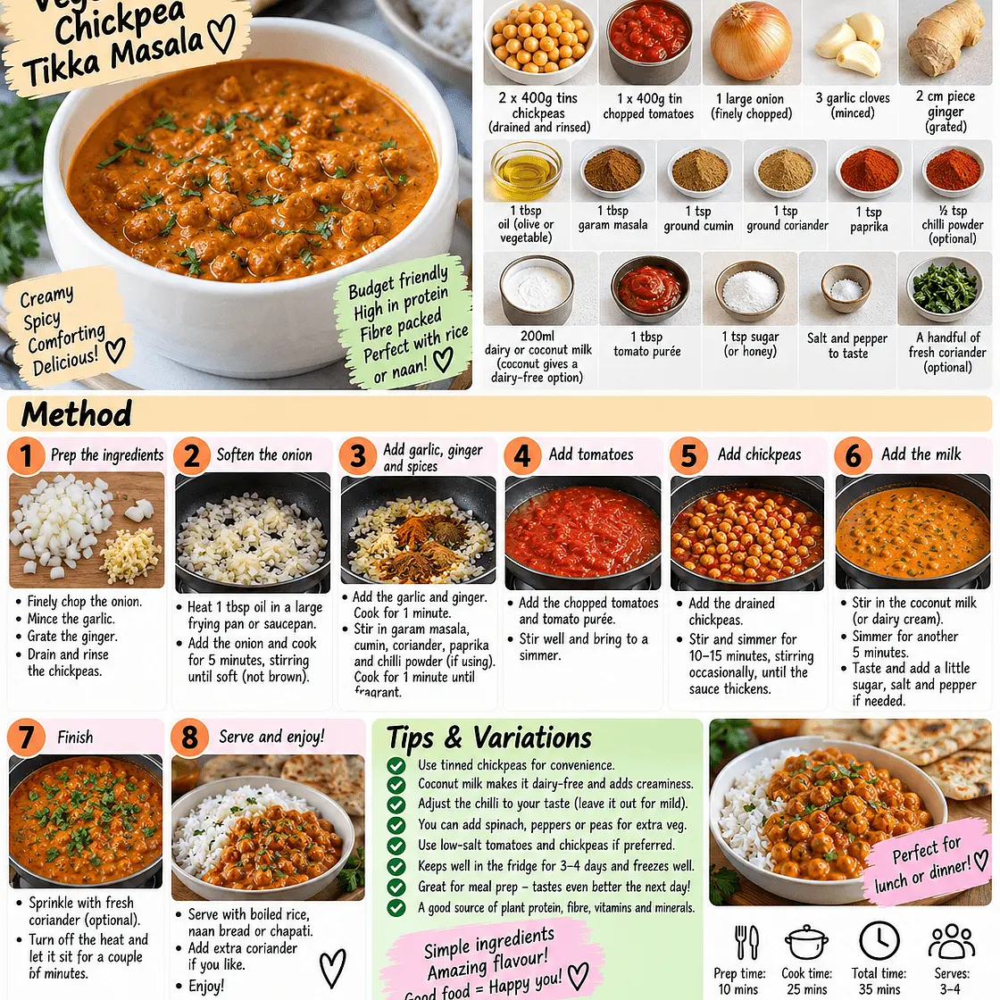 Lolo's Easy Vegetarian Chickpea Tikka Masala