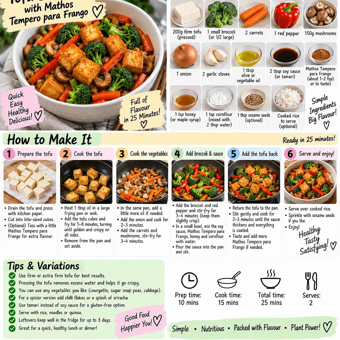 Lolo's Tofu Stir-Fry with Mathos Tempero para Frango