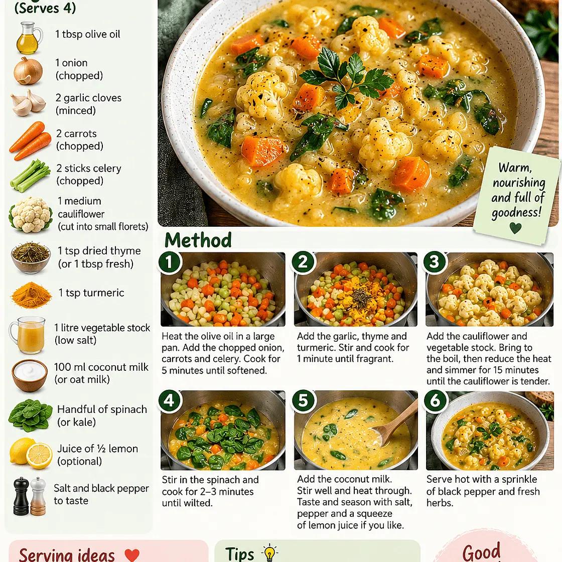 Lolo's Anti-Inflammatory Cauliflower Soup (Vegetarian)