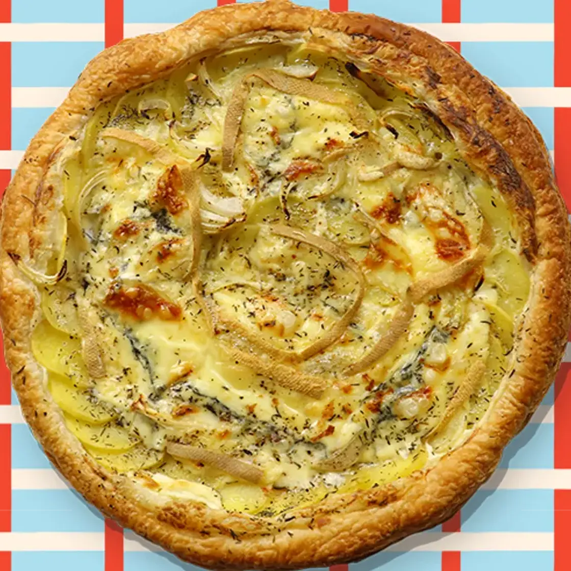 Tarte fine pommes de terre & morbier