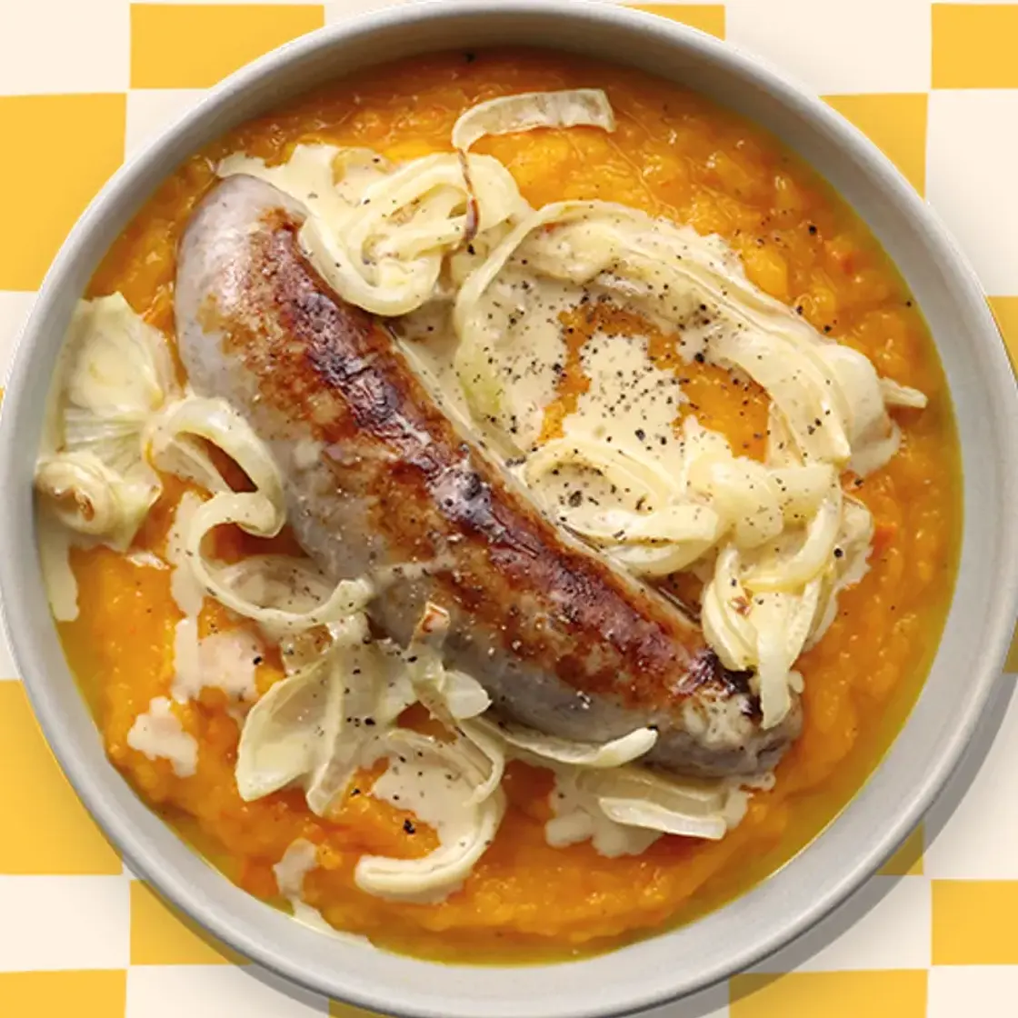 Saucisse & purée de potimarron