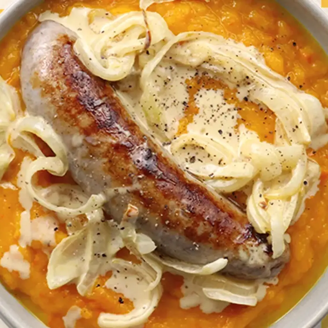 Saucisse & purée de potimarron