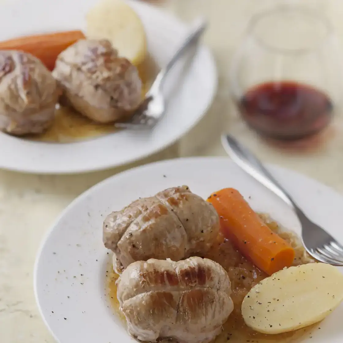 Paupiettes de veau au vin blanc