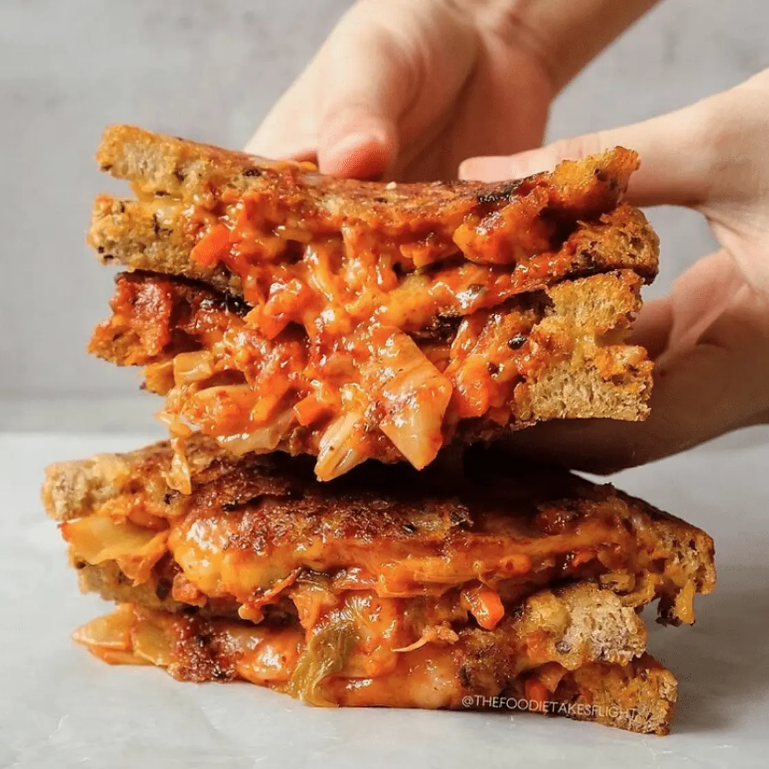 Kimchi Grilled Cheese Sandwich