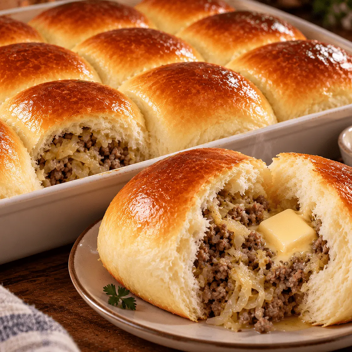 Oma's Krautstrudel: German Meat & Cabbage Pull-Apart Buns