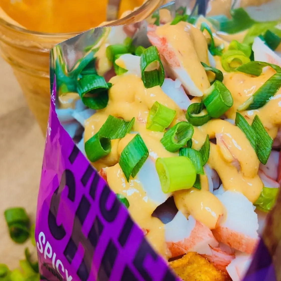 High Protein Crab Rangoon Walking Tacos