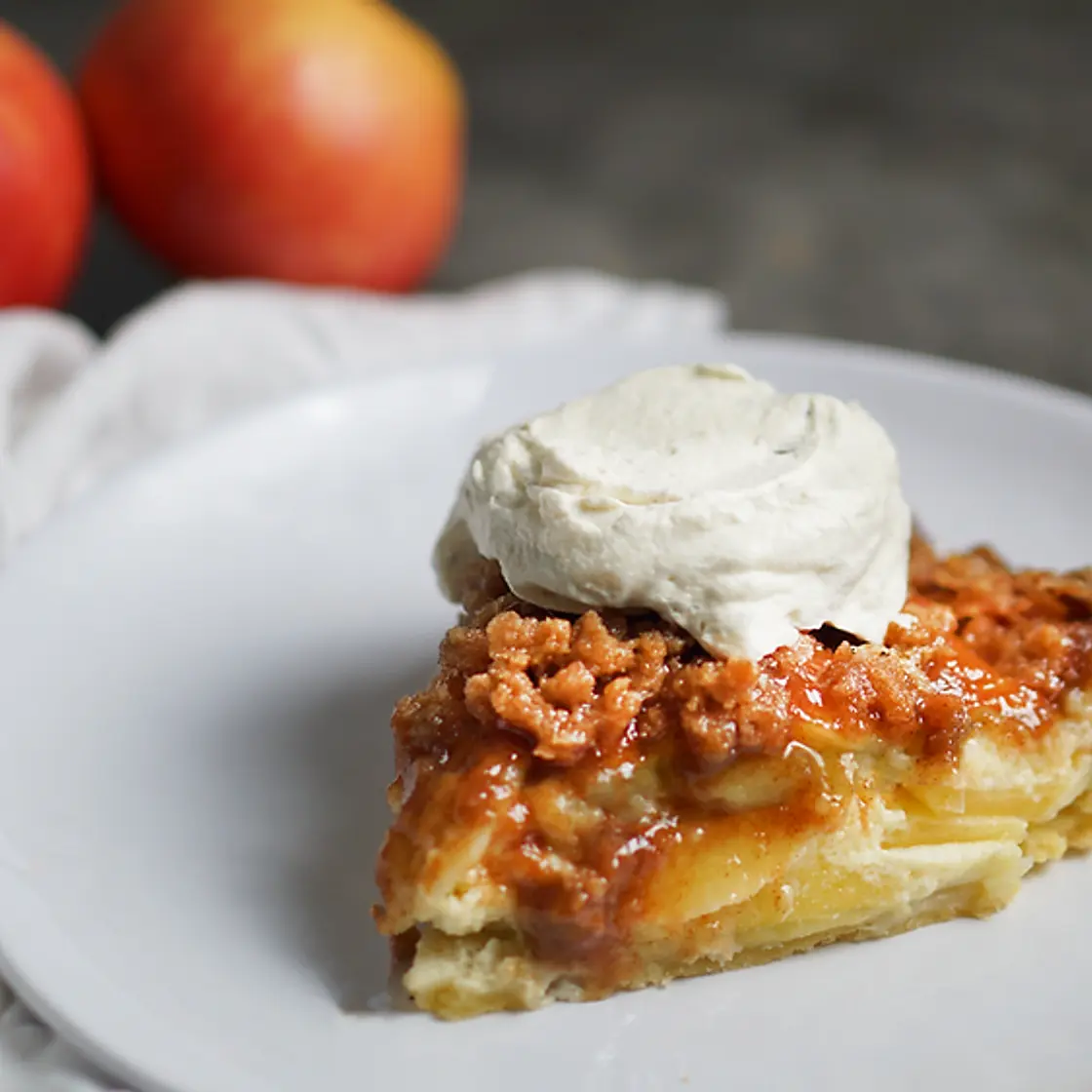 Sour Cream Apple Pie with Gingered Whipped Cream