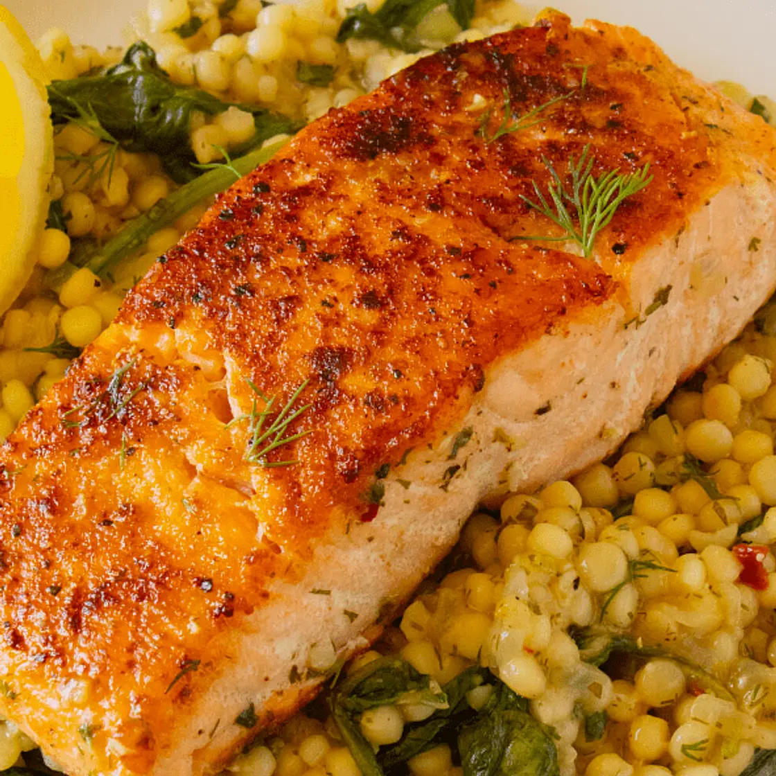 One-Pan Herby Salmon and Couscous