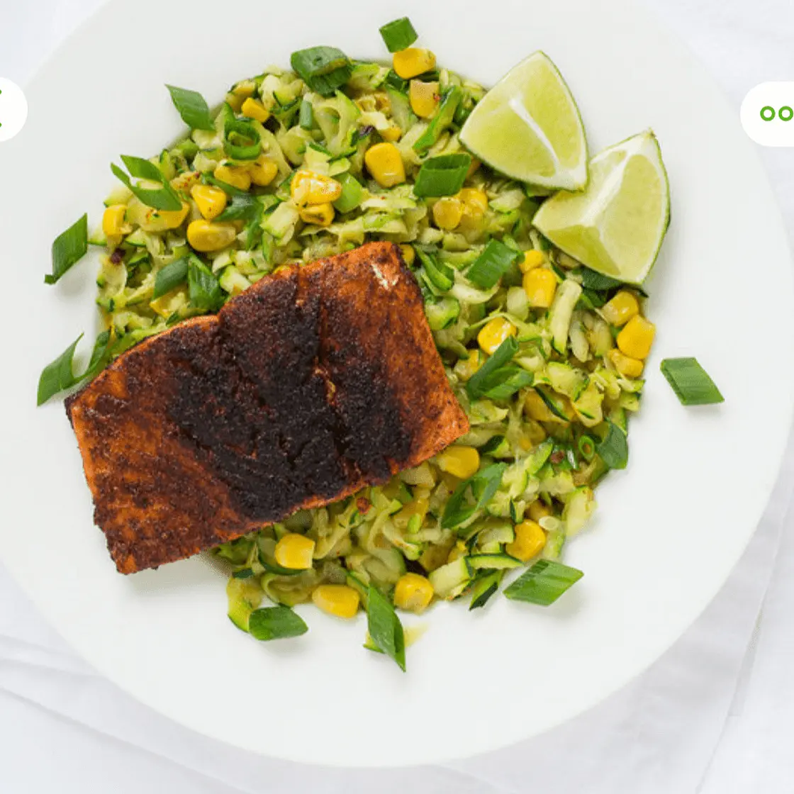 Chili-Rubbed Salmon with Warm Zucchini & Corn Salad