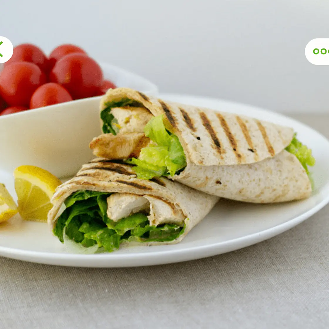Grilled Chicken Caesar Wrap with Grape Tomatoes
