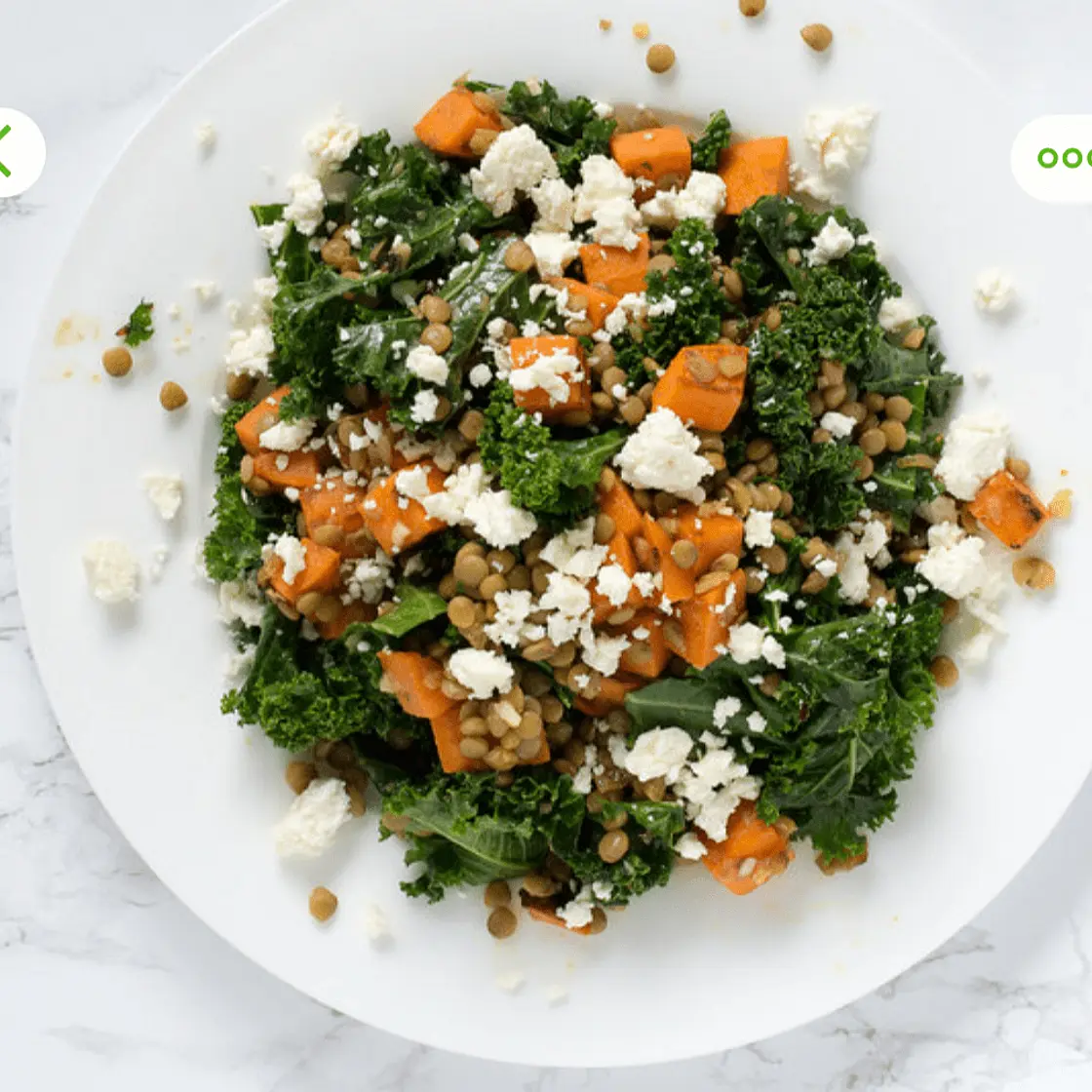 Lentil, Sweet Potato & Kale Salad with Feta