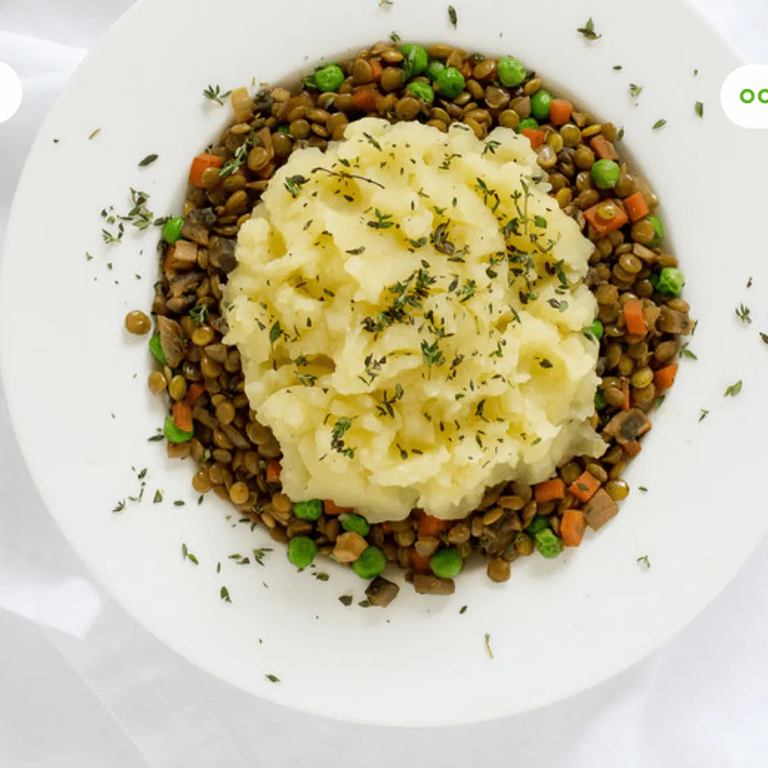 Vegetarian Shepherd's Pie with Lentils, Mushrooms & Carrots