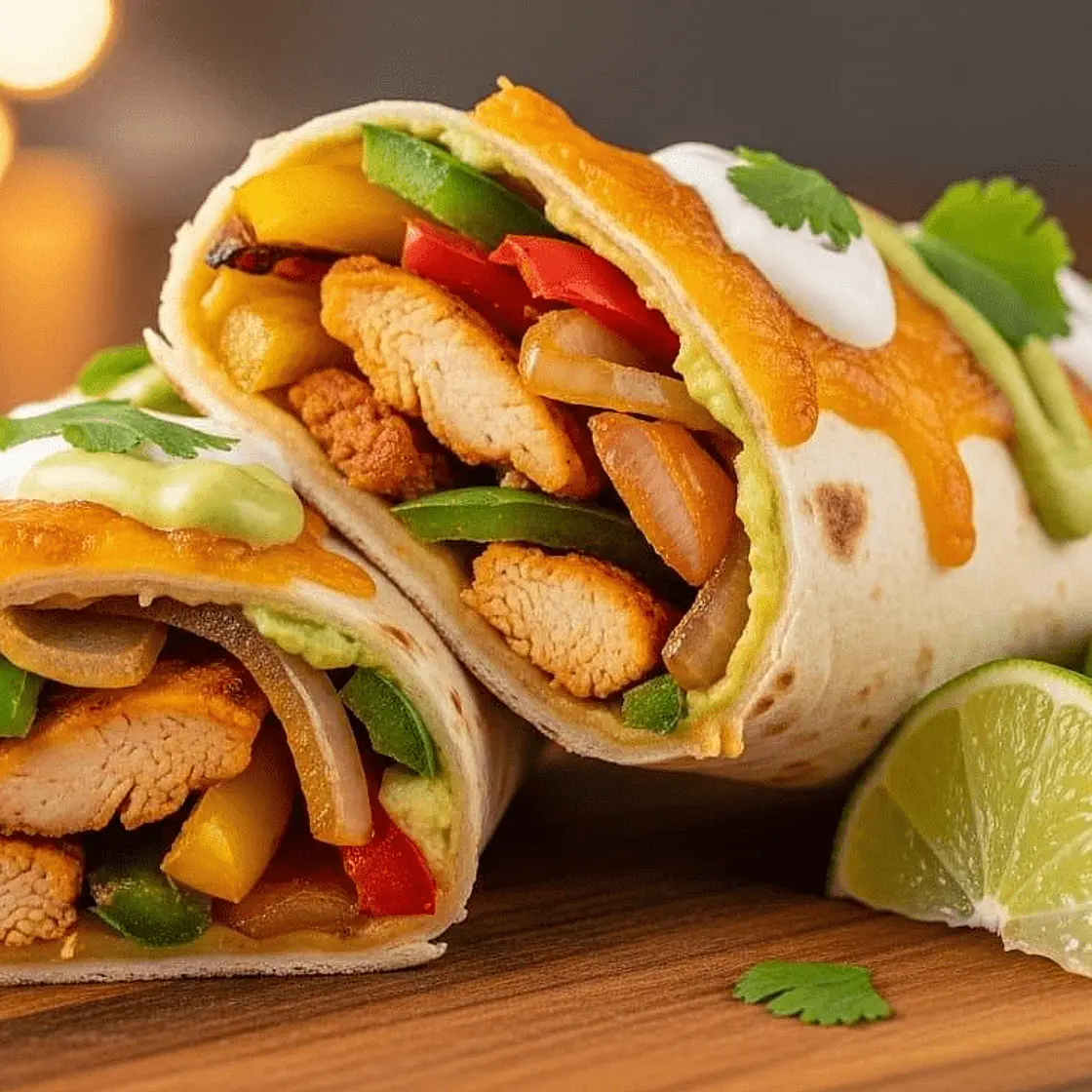 Fajita chicken wraps