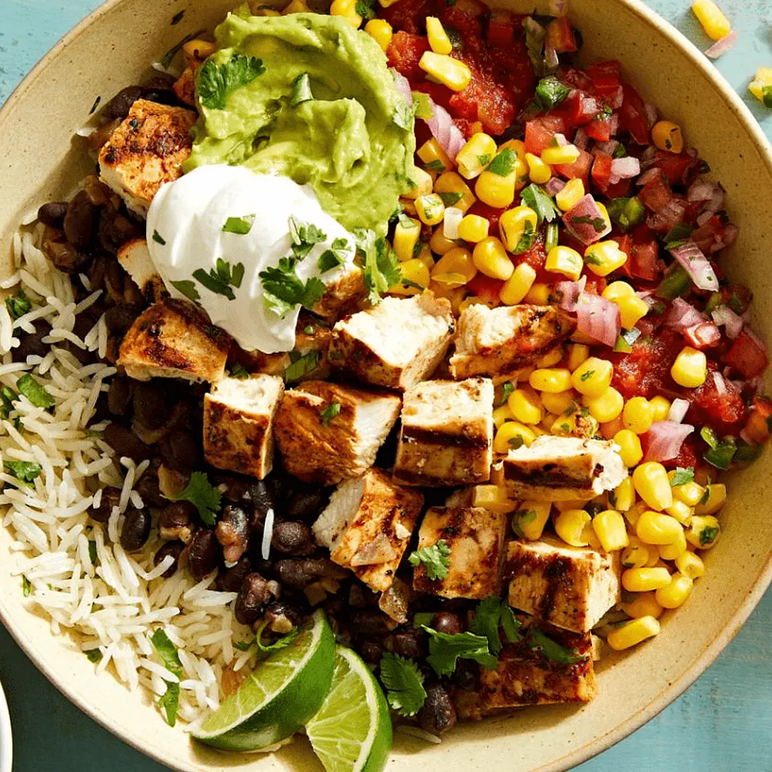 Smoky chipotle chicken burrito bowls