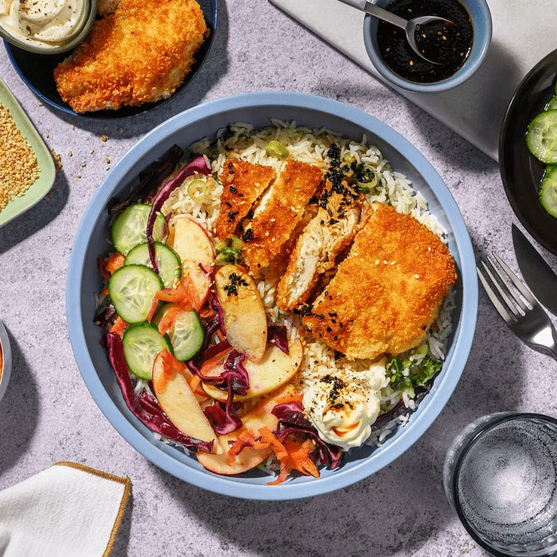 Crispy spicy chicken bowls