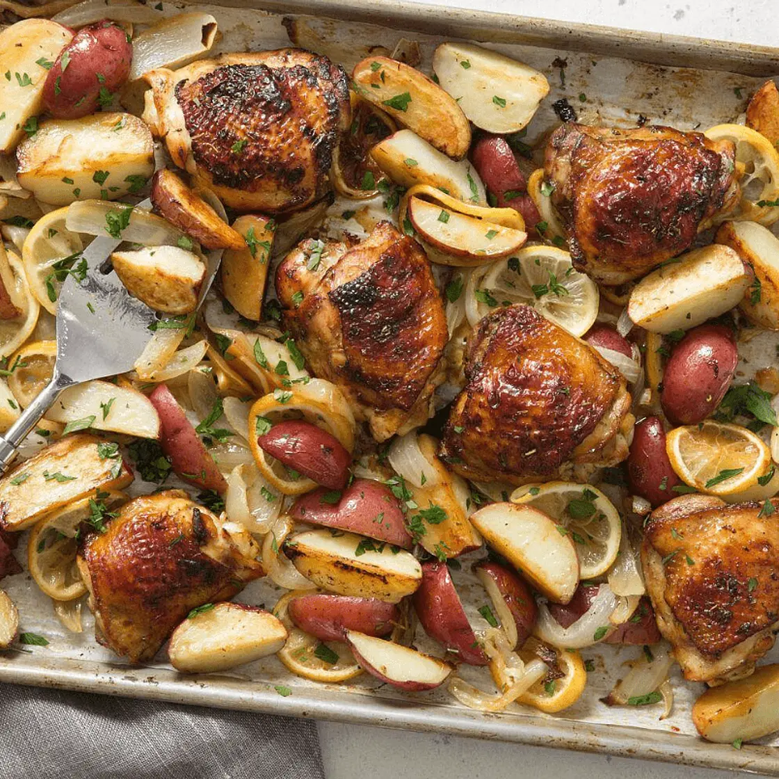 Lemon-garlic oregano chicken and potatoes