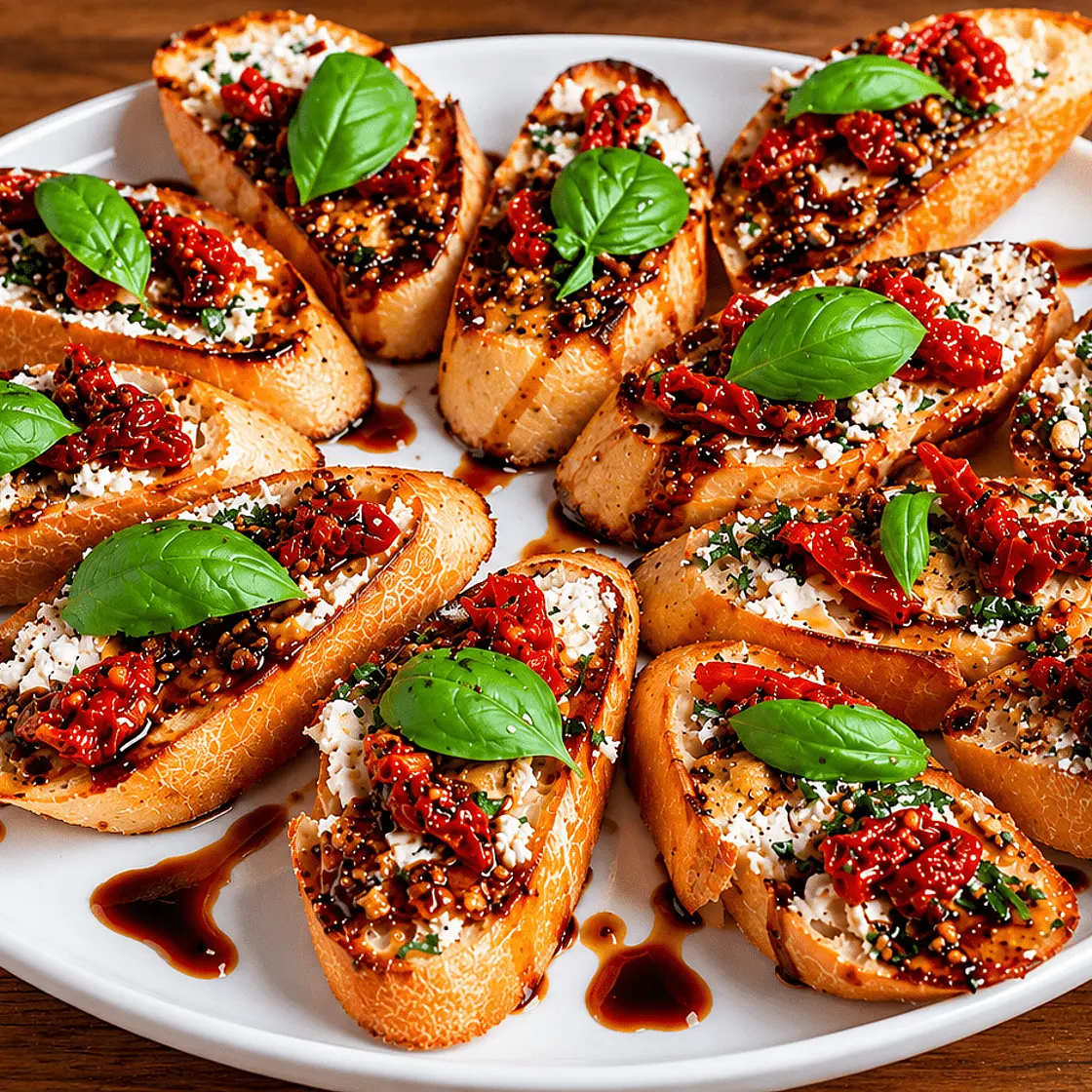 Vegan Bruschetta with Ricotta & Sun-Dried Tomato