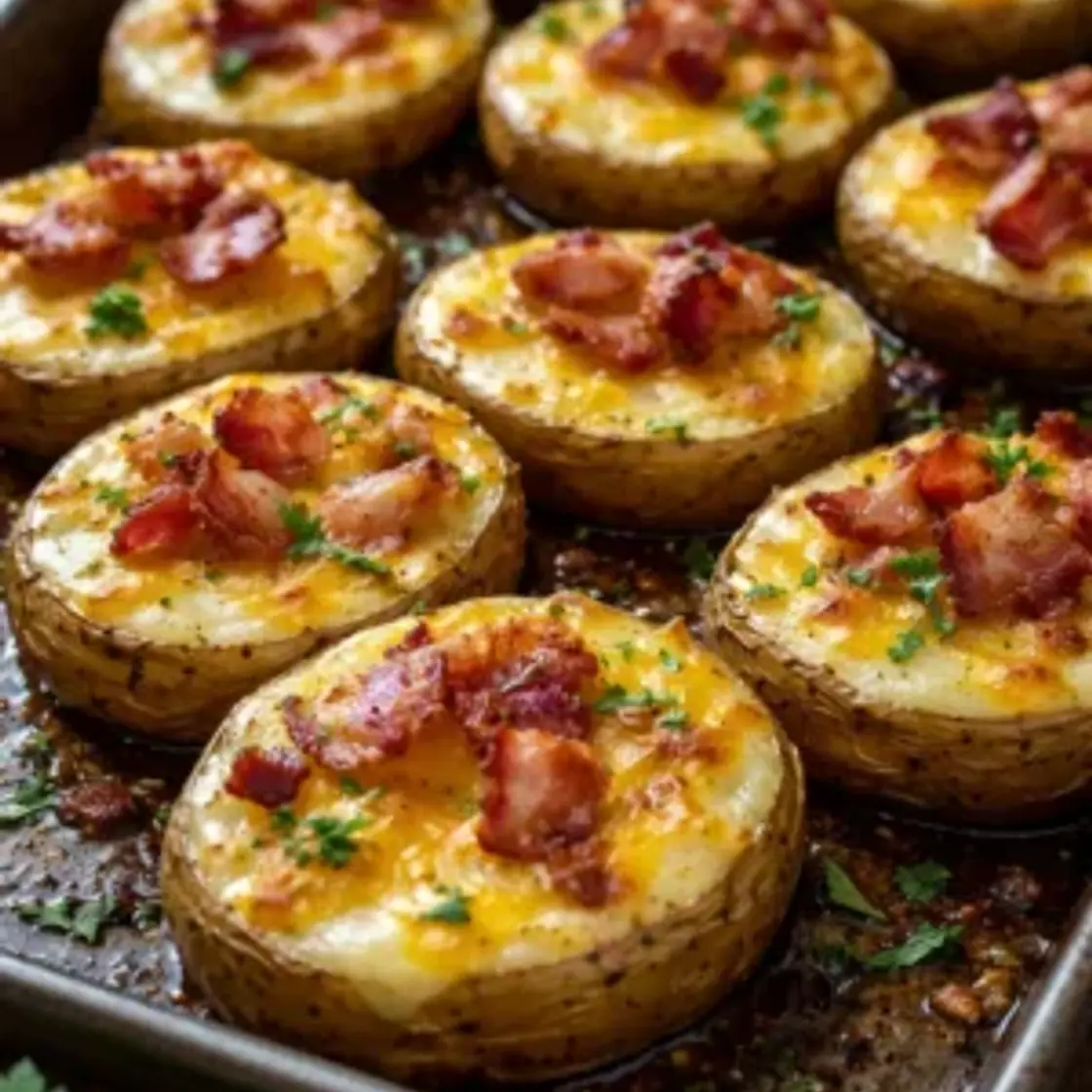 Baked Potato Slices with Cheese