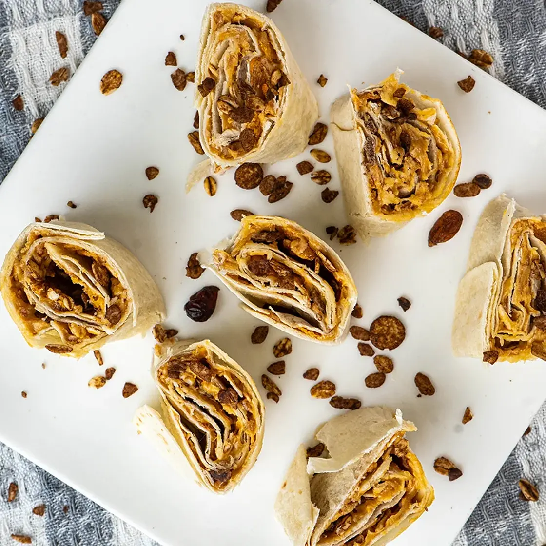 Tasty Peanut Butter Granola Pinwheel Recipe