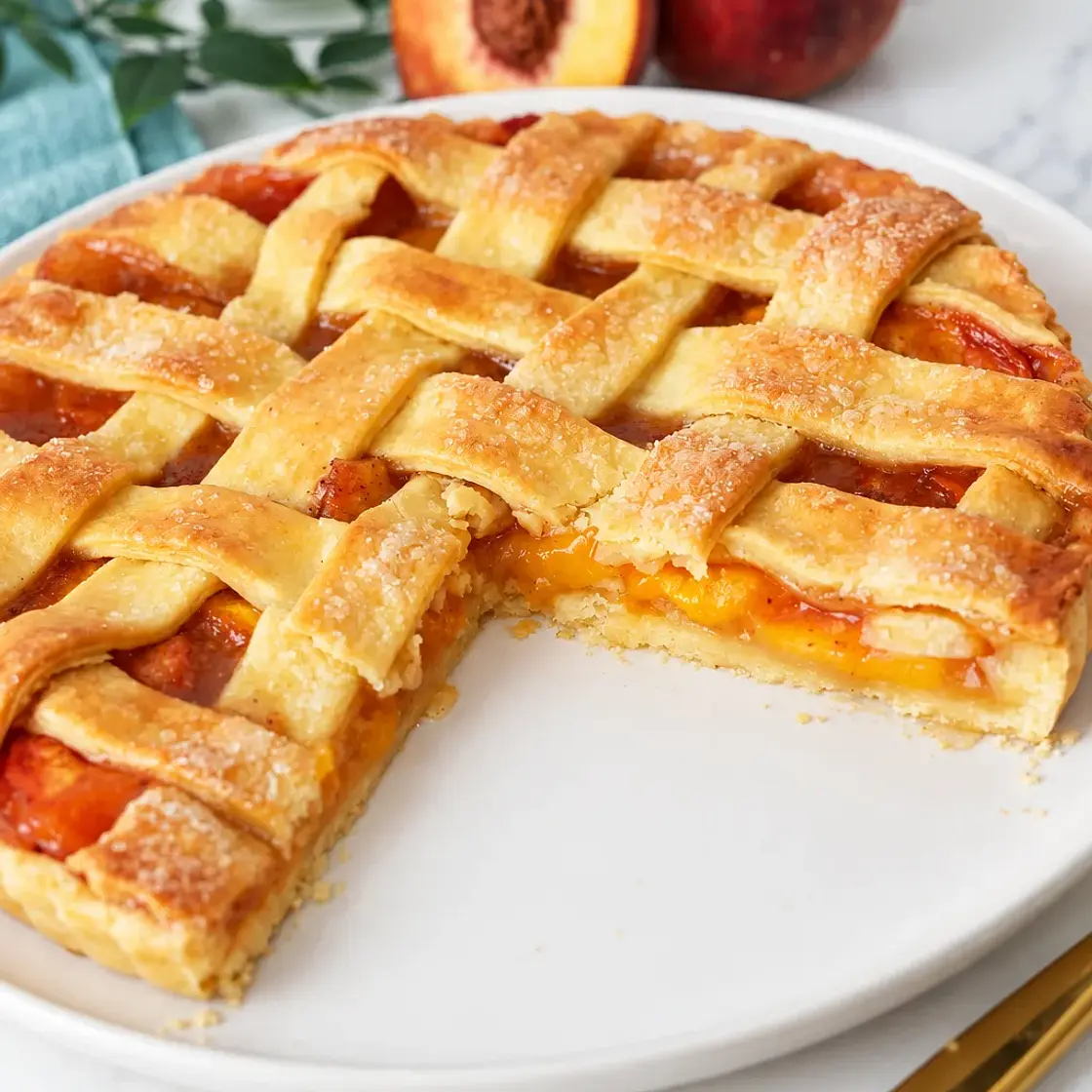 Fresh Peach Pie with Lattice Crust