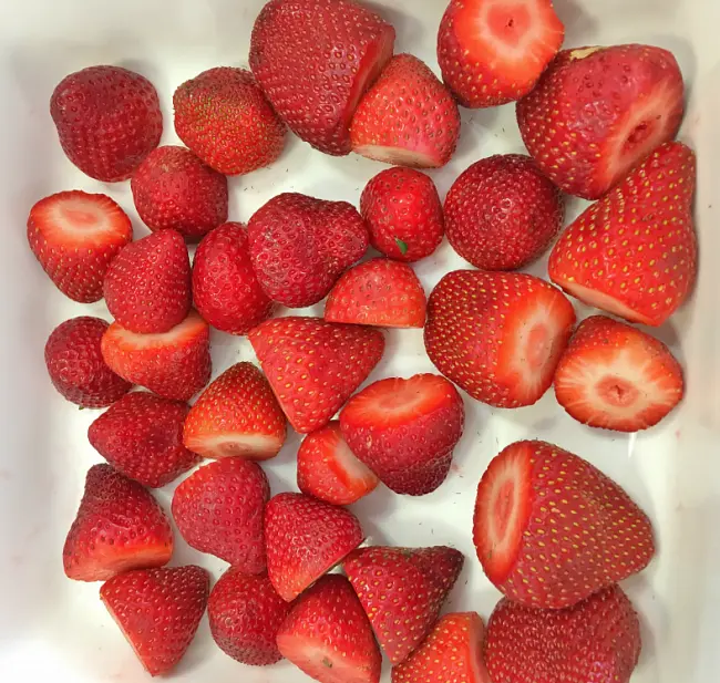 After the strawberries are clean put them in the batter after taking off the stem
