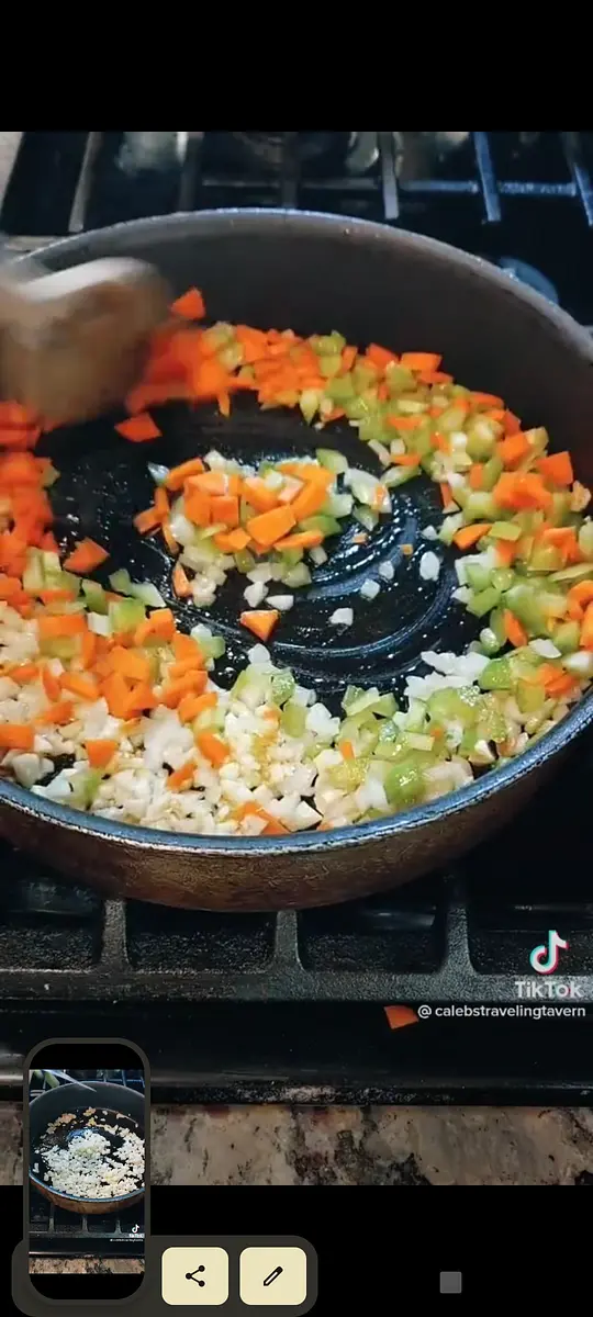 Cook onion first, then start adding carrots and celery