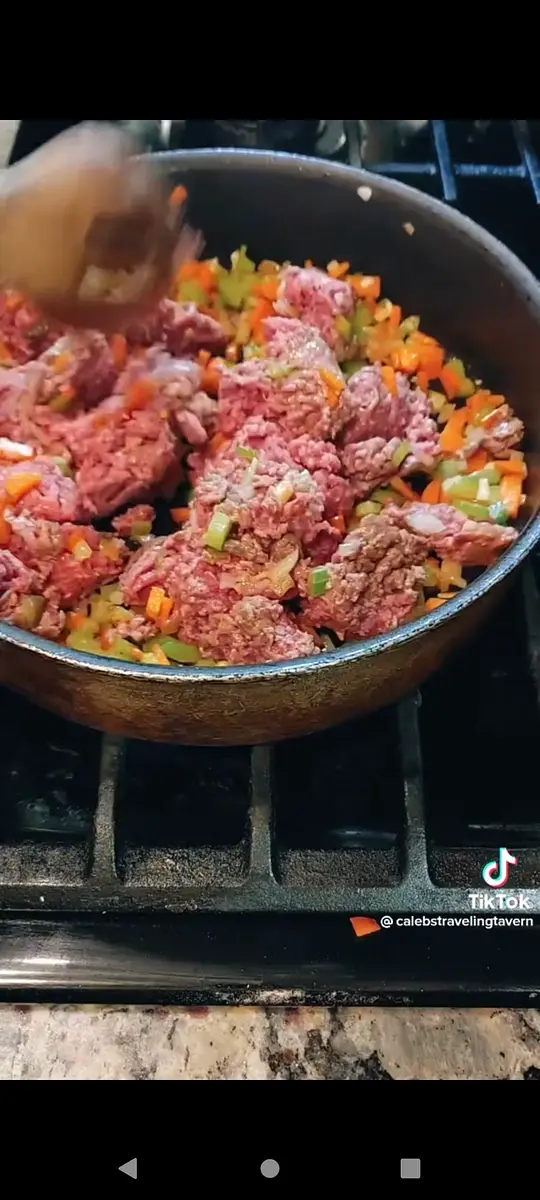 Add beef into same pan and brown