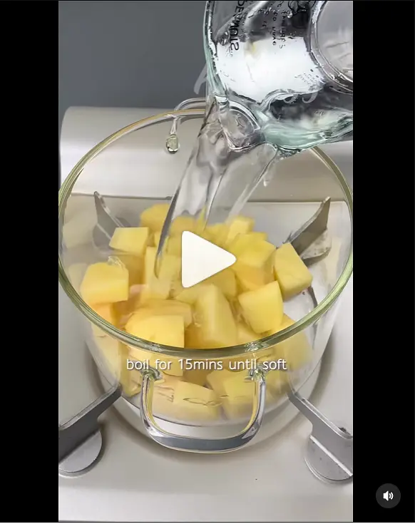 Boil potatoes until soft about 15 minutes.