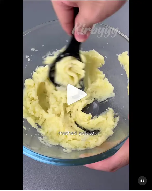 After potatoes have gotten soft mash them until smooth.