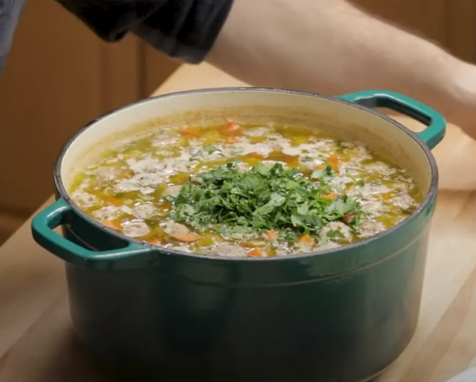 Add in the parsley and season the soup to your taste with salt and freshly ground black-pepper.