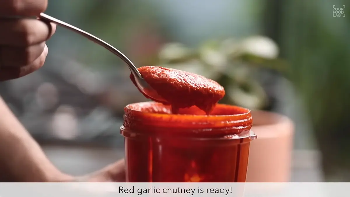 Your red chilli chutney is ready to be used, use it accordingly and you can also store in the fridge for 2 days or deep freeze it for 2 weeks.