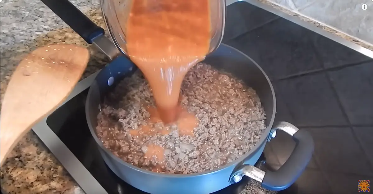 After a couple of minutes add the sauce