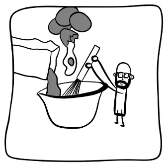 Battre les œufs et le sucre en mousse.