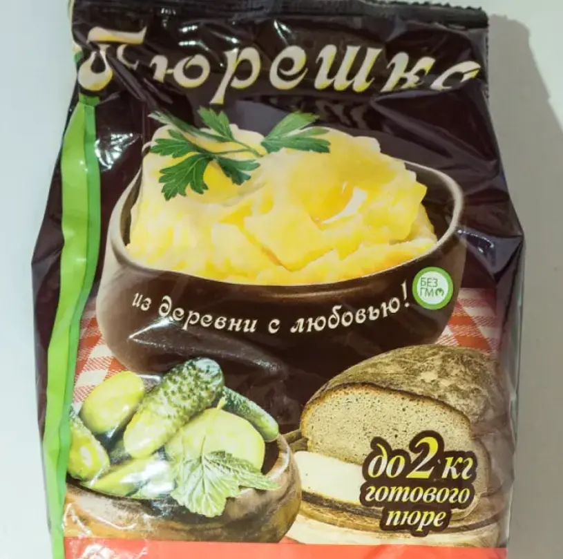 Картофельное пюре должно быть без добавления молока.