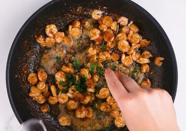 Cook for 1-2 minutes each side. Add parsley and stir.