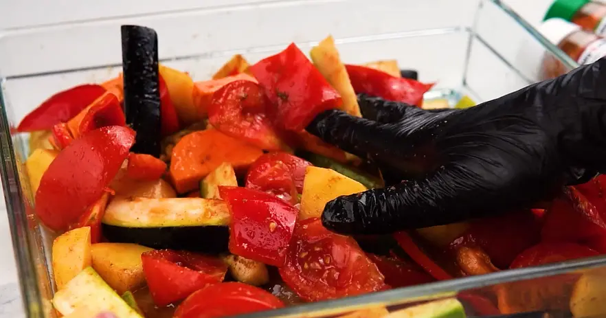 Add Roasted Veggie Seasoning, olive oil, and sea salt. Toss to coat evenly.