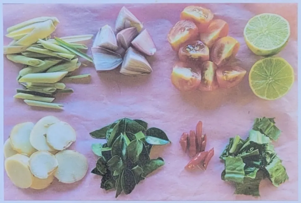 Cut ingredients as shown