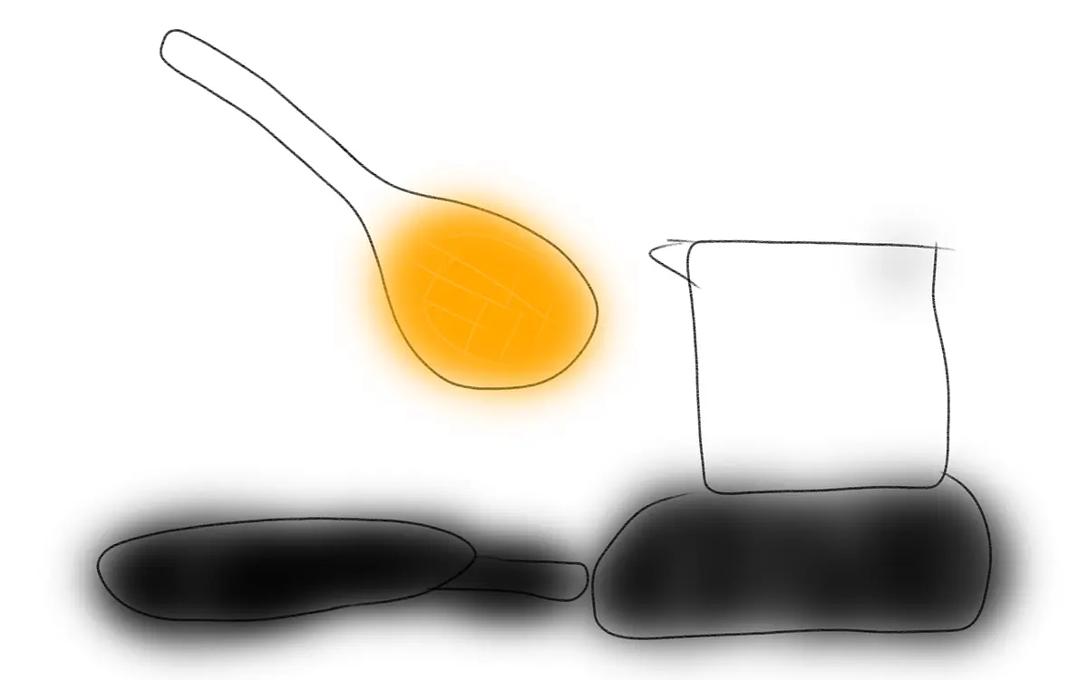 Use spoon to scoop mango out and put it in the blender.
