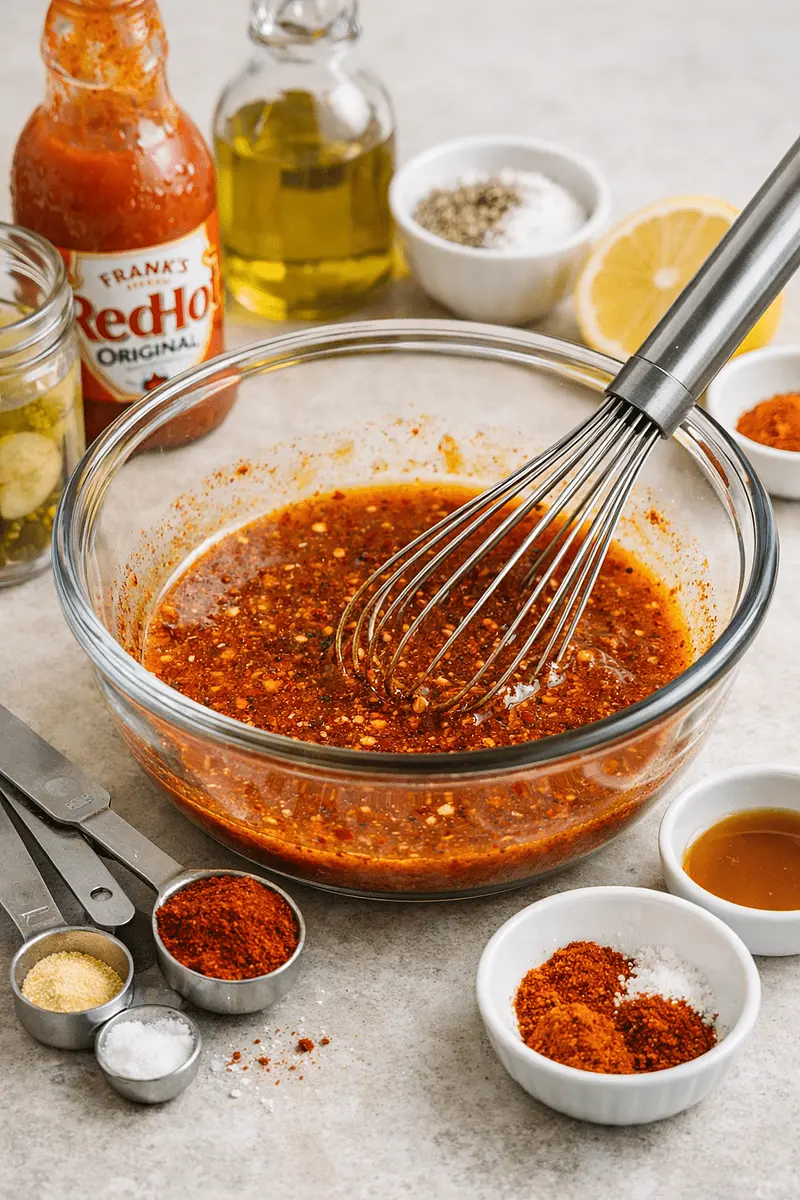 Mix marinade: Whisk all marinade ingredients in a bowl.